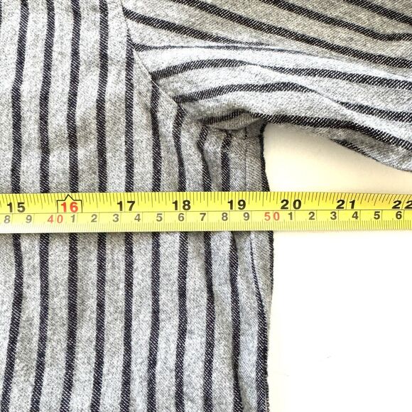 DEREK LAM 10 CROSBY Striped Tie Waist Mini Shirt Dress Long Slv Grey $395 - Picture 7 of 13